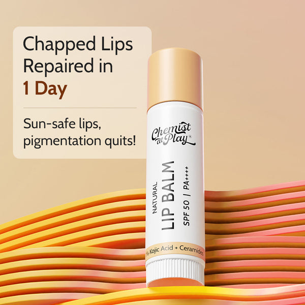 Natural Lip Balm for Chapped Lips | SPF 50 PA++++ | Natural - 4.5 gm